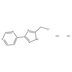 4-[5-(chloromethyl)-1H-1,2,4-triazol-3-yl]pyrimidine dihydrochloride Structure