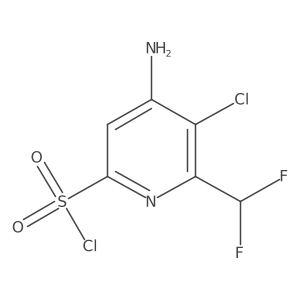 4-Amino-5-chloro-6-(difluoromethyl)pyridine-2-sulfonyl chloride结构式