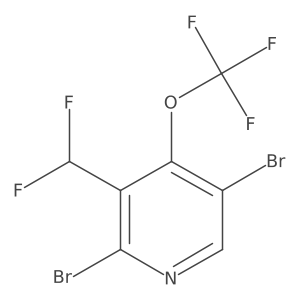 2,5-Dibromo-3-(difluoromethyl)-4-(trifluoromethoxy)pyridine结构式