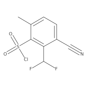 Benzenesulfonyl chloride, 3-cyano-2-(difluoromethyl)-6-methyl- Structure