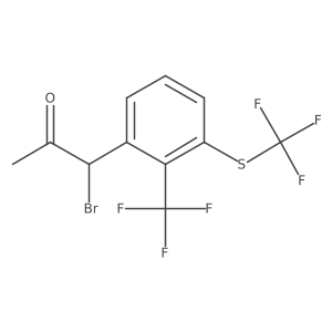 1-Bromo-1-(2-(trifluoromethyl)-3-(trifluoromethylthio)phenyl)propan-2-one Structure