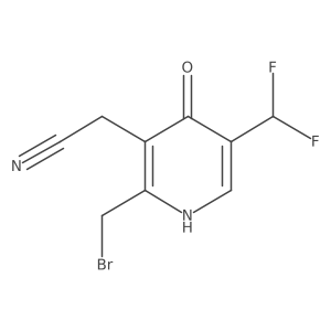 2-(Bromomethyl)-5-(difluoromethyl)-4-hydroxypyridine-3-acetonitrile结构式