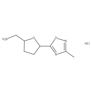 ((2R,5S)-5-(3-Methyl-1,2,4-oxadiazol-5-yl)tetrahydrofuran-2-yl)methanamine hydrochloride结构式