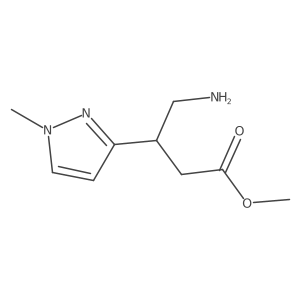 methyl 4-amino-3-(1-methyl-1H-pyrazol-3-yl)butanoate结构式
