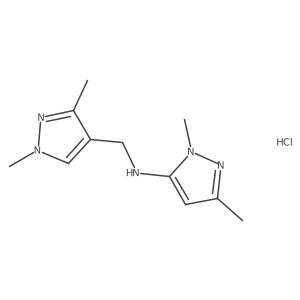 N-[(1,3-dimethylpyrazol-4-yl)methyl]-2,5-dimethylpyrazol-3-amine;hydrochloride Structure