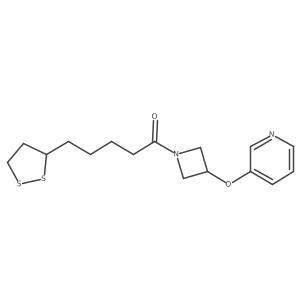 5-(1,2-Dithiolan-3-yl)-1-(3-(pyridin-3-yloxy)azetidin-1-yl)pentan-1-one结构式