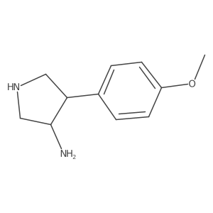 rac-(3R,4S)-4-(4-methoxyphenyl)pyrrolidin-3-amine结构式