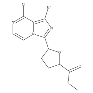 Methyl 5-(1-bromo-8-chloroimidazo[1,5-a]pyrazin-3-yl)-tetrahydrofuran-2-carboxylate Structure