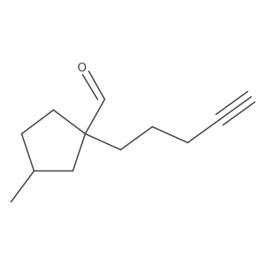 3-Methyl-1-(pent-4-yn-1-yl)cyclopentane-1-carbaldehyde结构式