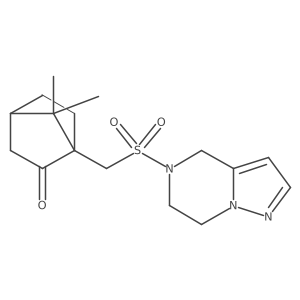 1-(((6,7-dihydropyrazolo[1,5-a]pyrazin-5(4H)-yl)sulfonyl)methyl)-7,7-dimethylbicyclo[2.2.1]heptan-2-one结构式
