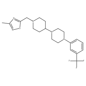 3-Methyl-5-((4-(4-(3-(trifluoromethyl)phenyl)piperazin-1-yl)piperidin-1-yl)methyl)-1,2,4-oxadiazole结构式