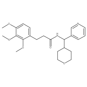 N-(pyridin-3-yl(tetrahydro-2H-pyran-4-yl)methyl)-3-(2,3,4-trimethoxyphenyl)propanamide结构式