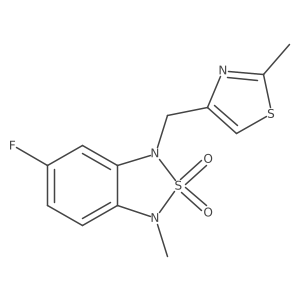 5-Fluoro-1-methyl-3-((2-methylthiazol-4-yl)methyl)-1,3-dihydrobenzo[c][1,2,5]thiadiazole 2,2-dioxide Structure