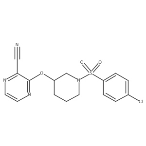 3-((1-((4-Chlorophenyl)sulfonyl)piperidin-3-yl)oxy)pyrazine-2-carbonitrile Structure