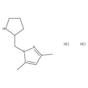 3,5-Dimethyl-1-{[(2S)-pyrrolidin-2-yl]methyl}-1H-pyrazole dihydrochloride Structure