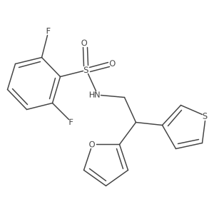2,6-difluoro-N-[2-(furan-2-yl)-2-(thiophen-3-yl)ethyl]benzene-1-sulfonamide Structure