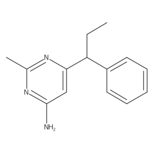 2-Methyl-6-(1-phenylpropyl)pyrimidin-4-amine结构式