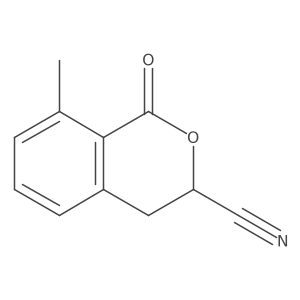 8-methyl-1-oxo-3,4-dihydro-1H-2-benzopyran-3-carbonitrile结构式