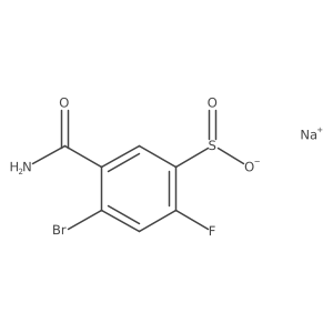 Sodium 4-bromo-5-carbamoyl-2-fluorobenzene-1-sulfinate结构式
