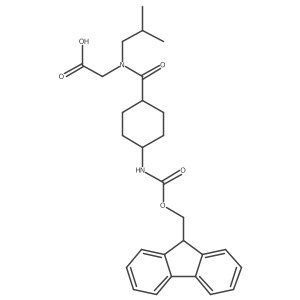 2-{1-[4-({[(9H-fluoren-9-yl)methoxy]carbonyl}amino)cyclohexyl]-N-(2-methylpropyl)formamido}acetic acid结构式