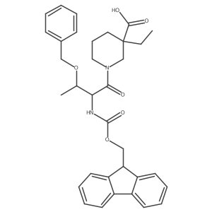 1-[(2R,3S)-3-(benzyloxy)-2-({[(9H-fluoren-9-yl)methoxy]carbonyl}amino)butanoyl]-3-ethylpiperidine-3-carboxylic acid Structure