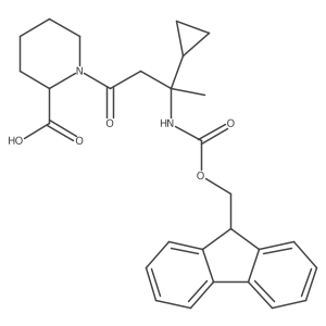 (2S)-1-[3-cyclopropyl-3-({[(9H-fluoren-9-yl)methoxy]carbonyl}amino)butanoyl]piperidine-2-carboxylic acid Structure