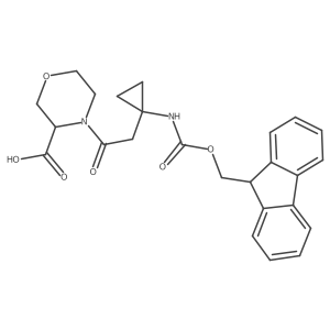 4-{2-[1-({[(9H-fluoren-9-yl)methoxy]carbonyl}amino)cyclopropyl]acetyl}morpholine-3-carboxylic acid结构式
