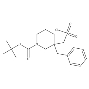 Tert-butyl 3-benzyl-3-[(chlorosulfonyl)methyl]piperidine-1-carboxylate结构式