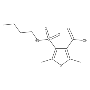 4-(Butylsulfamoyl)-2,5-dimethylthiophene-3-carboxylic acid结构式
