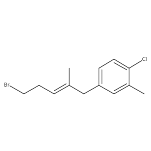 4-(5-Bromo-2-methylpent-2-en-1-yl)-1-chloro-2-methylbenzene结构式
