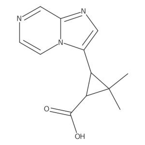 rac-(1R,3R)-3-{imidazo[1,2-a]pyrazin-3-yl}-2,2-dimethylcyclopropane-1-carboxylic acid Structure