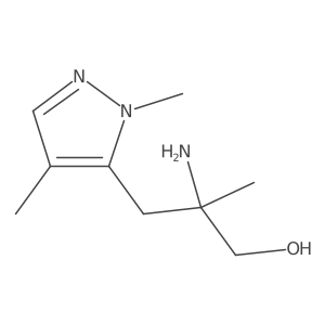 2-amino-3-(1,4-dimethyl-1H-pyrazol-5-yl)-2-methylpropan-1-ol结构式