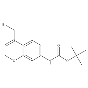tert-butyl N-[4-(3-bromoprop-1-en-2-yl)-3-methoxyphenyl]carbamate结构式