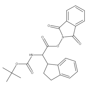 1,3-dioxo-2,3-dihydro-1H-isoindol-2-yl 2-{[(tert-butoxy)carbonyl]amino}-2-(2,3-dihydro-1H-inden-1-yl)acetate结构式