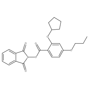 1,3-dioxo-2,3-dihydro-1H-isoindol-2-yl 2-(cyclopentyloxy)-4-propoxybenzoate结构式