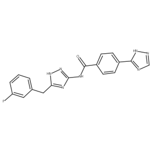 N-[5-[(3-fluorophenyl)methyl]-1H-1,2,4-triazol-3-yl]-4-(1H-1,2,4-triazol-5-yl)benzamide Structure