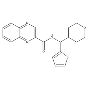 N-[(oxan-4-yl)(thiophen-2-yl)methyl]quinoxaline-2-carboxamide Structure