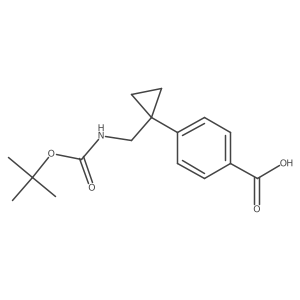 4-[1-[[(2-Methylpropan-2-yl)oxycarbonylamino]methyl]cyclopropyl]benzoic acid结构式