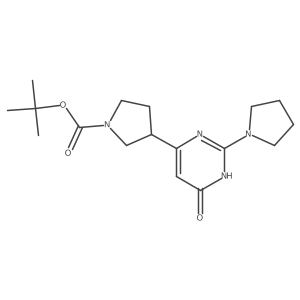 Tert-butyl 3-[6-hydroxy-2-(pyrrolidin-1-yl)pyrimidin-4-yl]pyrrolidine-1-carboxylate结构式