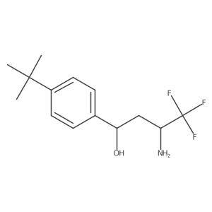 3-Amino-1-(4-tert-butylphenyl)-4,4,4-trifluorobutan-1-ol结构式