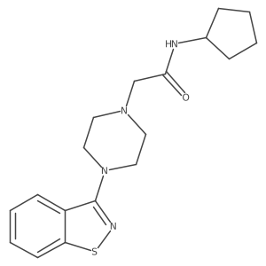 2-[4-(1,2-benzothiazol-3-yl)piperazin-1-yl]-N-cyclopentylacetamide Structure
