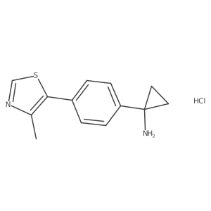 1-(4-(4-Methylthiazol-5-YL)phenyl)cyclopropan-1-amine hcl结构式