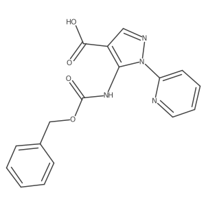 5-{[(benzyloxy)carbonyl]amino}-1-(pyridin-2-yl)-1H-pyrazole-4-carboxylic acid结构式