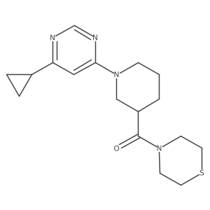 4-[1-(6-Cyclopropylpyrimidin-4-yl)piperidine-3-carbonyl]thiomorpholine结构式