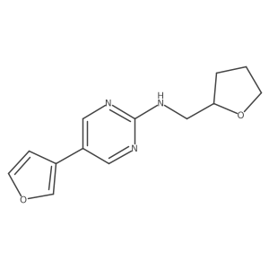 5-(furan-3-yl)-N-[(oxolan-2-yl)methyl]pyrimidin-2-amine Structure