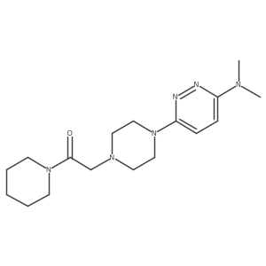 2-{4-[6-(Dimethylamino)pyridazin-3-yl]piperazin-1-yl}-1-(piperidin-1-yl)ethan-1-one结构式