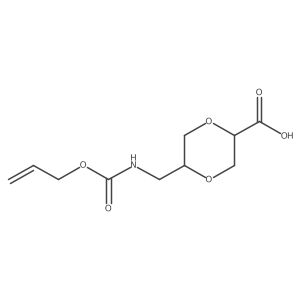 rac-(2R,5R)-5-({[(prop-2-en-1-yloxy)carbonyl]amino}methyl)-1,4-dioxane-2-carboxylic acid Structure