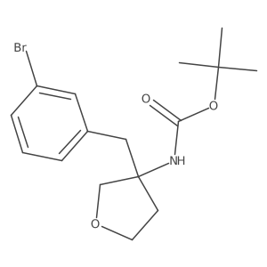 tert-butyl N-{3-[(3-bromophenyl)methyl]oxolan-3-yl}carbamate结构式