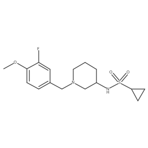 N-{1-[(3-fluoro-4-methoxyphenyl)methyl]piperidin-3-yl}cyclopropanesulfonamide结构式