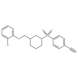 4-[(3-{[(3-Chloropyridin-2-yl)oxy]methyl}piperidin-1-yl)sulfonyl]benzonitrile结构式